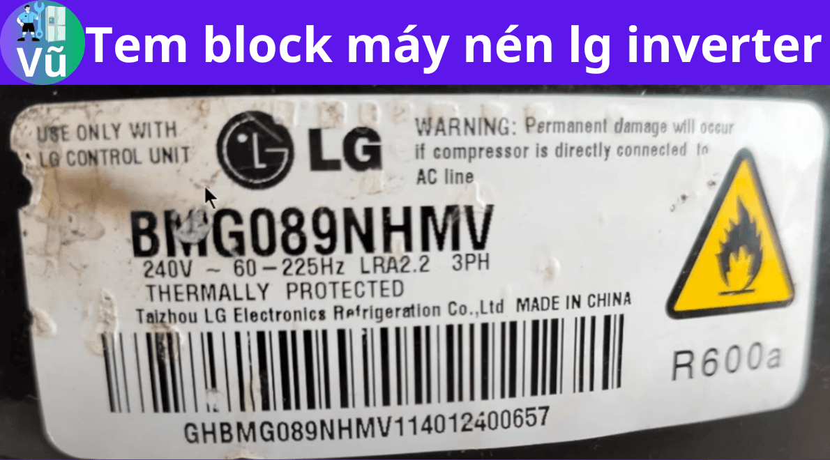 Tem block máy nén lg inverter